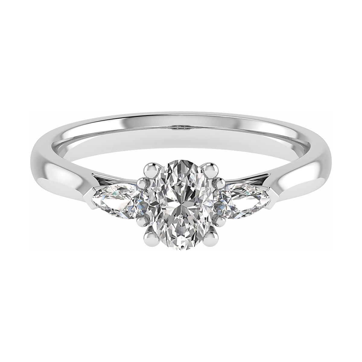 Engagement Ring with Pear Accents